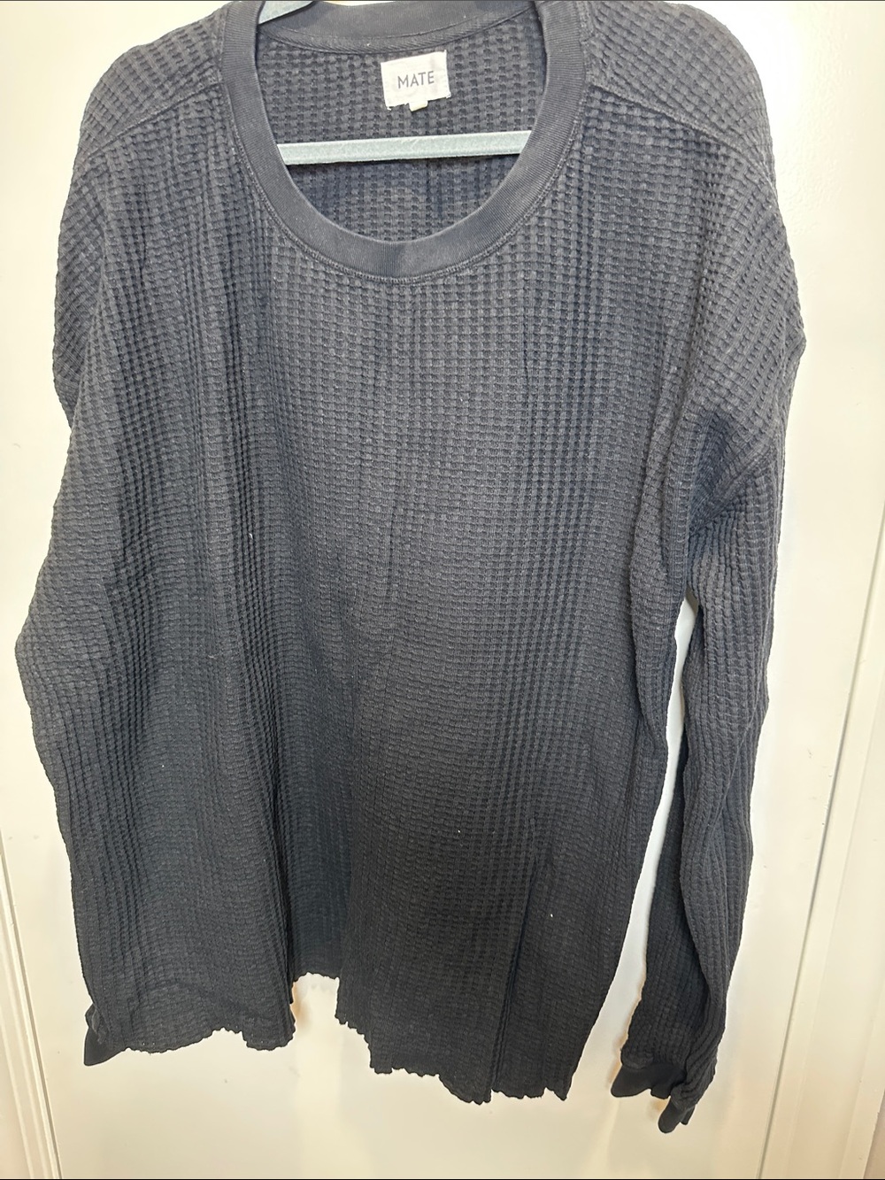 MATE the Label Charcoal Waffle Crewneck Pullover (61)